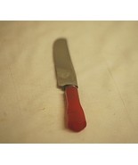 Art Deco Knife Red Bakelite Handle Stainless Steel Blade Vintage b - £7.78 GBP