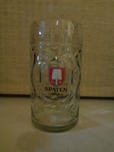 Vintage GS Spaten Munchen Clear Dimpled Beer Glass Stein Mug Large 1 Liter - £12.70 GBP