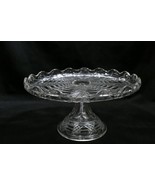 Pedestal Cake Stand Jacob&#39;s Ladder By US Glass c.1891 No Issues Found - £34.95 GBP