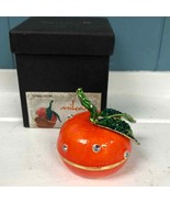 Objet D’Art Form Pepson Maximus Great Tangerine Orange Enameled Trinket Box - $672.85 MXN
