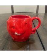 Vintage ELEPHANT Red Ceramic 3D Child Mug Cup Trunk Tusks - $20.79 CAD