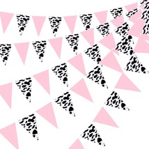 5 Pcs Cow Print Pennant Banners, Cow Print Pennant Banner Birthday Party Supplie - £17.23 GBP