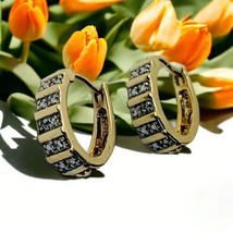 Vintage Gold Vermeil Hoop earrings Sterling Silver  925 Clusters and CZ Detail - £44.10 GBP