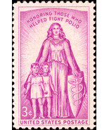 1957 3c March of Dimes, Fight Polio Scott 1087 Mint F/VF NH - $0.99