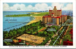 Edgewater Beach Hotel Sheridan Road Chicago Illinois Postcard Unposted - $10.00