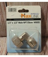 Maxline 90 Degree Elbow Fitting 1/2 Tubing x 1/2&quot; Male NPT Compressed Ai... - £13.09 GBP