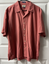 Cutter &amp; Buck Short Sleeved Button Front Shirt Mens Size XL Rusty Red - $13.02