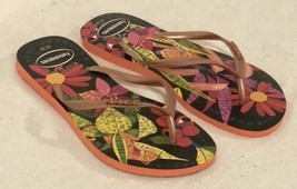Havaianas US Size 11/12 (41/42) Flip Flops Tropical Floral Pink/Black Sa... - £19.54 GBP