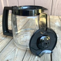 Cuisinart Coffee Carafe 12-Cup Clear Glass Black Plastic Handle Snap On Lid - £15.65 GBP
