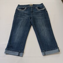 Earl Jean RN#89302 Women’s Blue Mid-Rise Cotton Blend Cropped Jeans Size 10 image 14