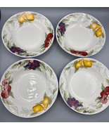 Set Of 4 Totally Today Fruit Design Ceramic Shallow Bowls Soup Salad - $406.24 MXN