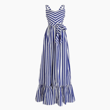 NWT J.Crew Striped Ruffle Maxi in White Deep Orchid Belted Cotton Tank Dress 4 - $138.60