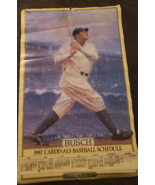 BABE RUTH AT BAT Portrait 1987 St. Louis Cardinals Baseball Schedule Bus... - $10.45