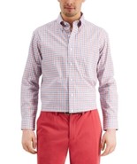 Club Room Men&#39;s Cotton Regular-Fit Gingham Check Dress Shirt Red/Navy 18... - $19.99