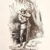 1888 The Pot Hunter Plate Print Of Pen And Ink Victorian Ephemera DWNN11 - $365.67 MXN