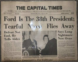 Richard Nixon Resignation, The Capital Times-Friday, August 9, 1974 - £14.93 GBP