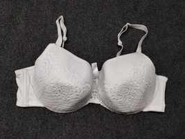 Cacique Bra Women 44C White Lightly Lined Smooth Balconette Underwired - $16.67