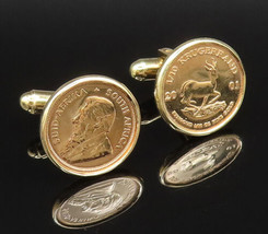 22K GOLD &amp; 18K GOLD - Vintage 1/10 oz South Africa Krugerrand Cuff Links- GOT068 - £1,598.14 GBP