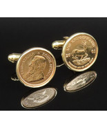 22K GOLD &amp; 18K GOLD - Vintage 1/10 oz South Africa Krugerrand Cuff Links... - $37,050.73 MXN