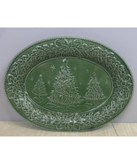 Cracker Barrel Green Embossed 18” Platter Christmas Peace On Earth - £29.40 GBP