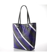Daisy Fuentes Lydia Blue Diagonal Sequin Tote Shopper Bag - £23.59 GBP