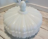 VTG Anchor Hocking Old Cafe White Milk Glass Covered Bowl W/Lid 5&quot; Tall ... - $13.36