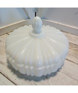 VTG Anchor Hocking Old Cafe White Milk Glass Covered Bowl W/Lid 5&quot; Tall ... - £10.49 GBP