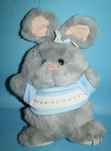 Fairview Easter Bunny Rabbit 10&quot; Gray Plush Blue Shirt Stuffed Soft Toy ... - £17.75 GBP