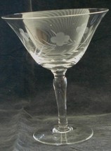 Beautiful Glass Footed Etched Champagne Glass NICE - $1.97