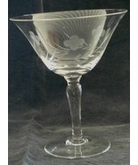 Beautiful Glass Footed Etched Champagne Glass NICE - £1.56 GBP