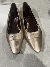 $715 Bougeotte Women&#39;s Gold Metallic Calfskin Loafers Shoes 38.5 EU/8.5 US - $297.00