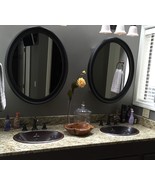 19&quot; x 14&quot; Oval Copper Bath Sink Fleur de Lis Design-Self Rimming or Vess... - £133.36 GBP