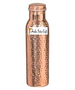 Prisha India Craft Copper Bottle, Hammered Style Design, Capacity 900 ML  - £11.80 GBP