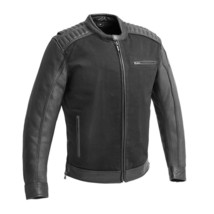 Men Motorcycle Jacket Daredevil CE Armored Pocket Twill/Leather Jacket FirstMFG - £191.80 GBP