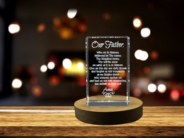 LED Base included | The Lord's Prayer Engraved Crystal Keepsake - The Our Father - $489.84 MXN - $4,900.13 MXN