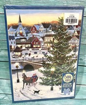 Cobble Hill &quot;Village Tree&quot; 500 Piece Puzzle 24&quot; x 18&quot; Christmas + Poster... - $28.49