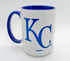 Kansas City Royals MLB Logo Inner Color White Ceramic Coffee Mug Tea Cup 15 oz - £18.98 GBP