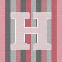 Pepita needlepoint kit: Letter H Rose Stripes, 10&quot; x 10&quot; - $78.00+