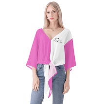 Pink And White V-neck Streamers Top - £29.82 GBP