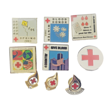 American Red Cross Blood Donation Donor Pin Lot 3 &amp; 4 Gallon Plus A Magnet - £18.34 GBP