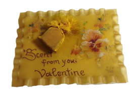 Scent From Your Valentine Plastic Ruffle Edges Greeting Card Silk Sachet... - £25.02 GBP