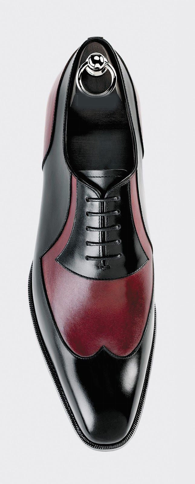 NEW Handmade Men's Burgundy Black Leather Shoes, Men's Lace Up Wing Tip Formal S