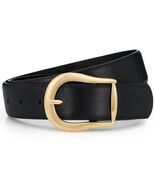 WHIPPY Women&#39;s Leather Waist Belt Gold Buckle Black Size XXL - €9,08 EUR