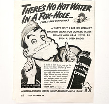 1943 Lifebuoy Shaving Cream Advertisement WW2 Era Fox Hole Ads Hygiene D... - $27.43 CAD