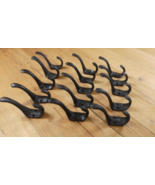 15 Vintage Style Cast Iron Wall Coat Hooks Hall Tree 3&quot; Black **ROUGH CA... - $31.99