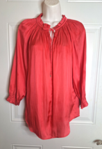 Elie Tahari 3/4 Sleeve V-Neck Tie Front Pullover Blouse Top Size XSmall - $14.24