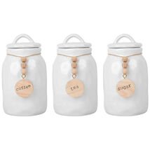 Set Of 3 Assorted Organic 43oz Round Canister With Word - $88.11