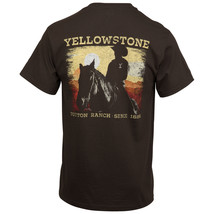 Yellowstone Dutton Ranch Sunset Front and Back Print T-Shirt Brown - £32.05 GBP+