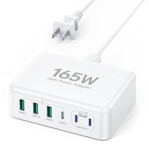 165W 6 Port Desktop Pd Gan Fast Charging Station Hub Compatible With Mac... - £54.34 GBP