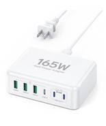 165W 6 Port Desktop Pd Gan Fast Charging Station Hub Compatible With Mac... - £54.51 GBP